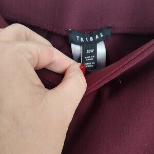 Tribal Dark Red Tall Slacks